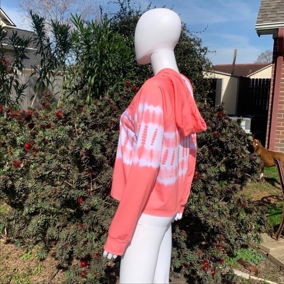 NWT NANETTE Lepore Crop Tie-Dye Pink Hoodie Jacket/Sweatshirt - Picture 9 of 14